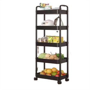 Household Storage Holder Kitchen Organizer Floor Type Multi-Layer Rotatable Fruit Vegetable Storage Rack Sundries Basket