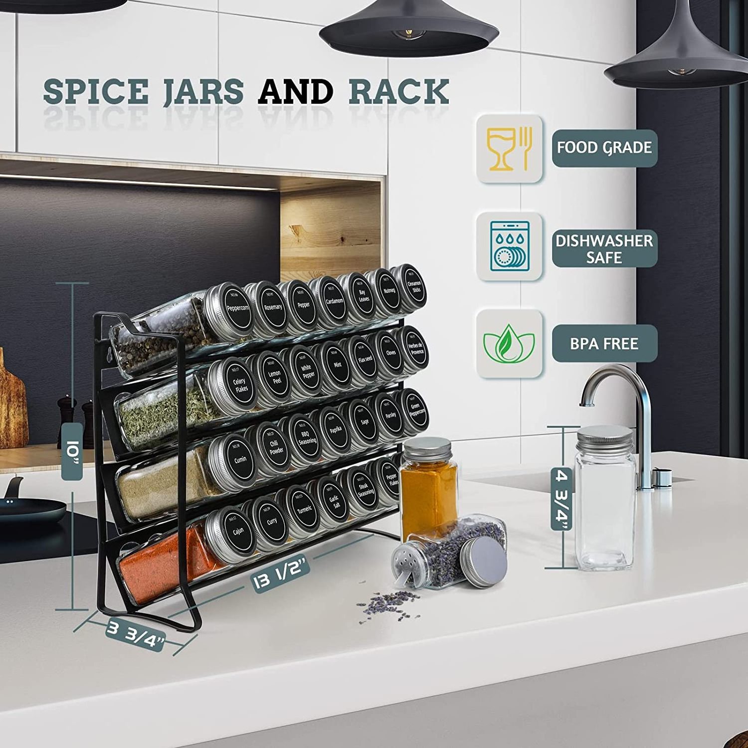 4 layers spice rack jar seasoning organizer kitchen spice jar rack wire iron mesh spray powder spice rack