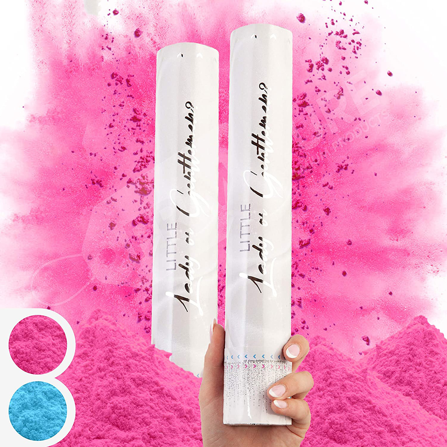 Gender Reveal Confetti Powder Cannon Gender Reveal Party Supplies Popper- Smoke Powder & Confetti Sticks Cannon