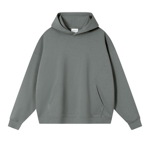 High Quality 380 GSM Cotton Thick Blank Plain Heavyweight Oversized Hoodies No String Unisex Custom Logo Plus Size Men's Hoodies