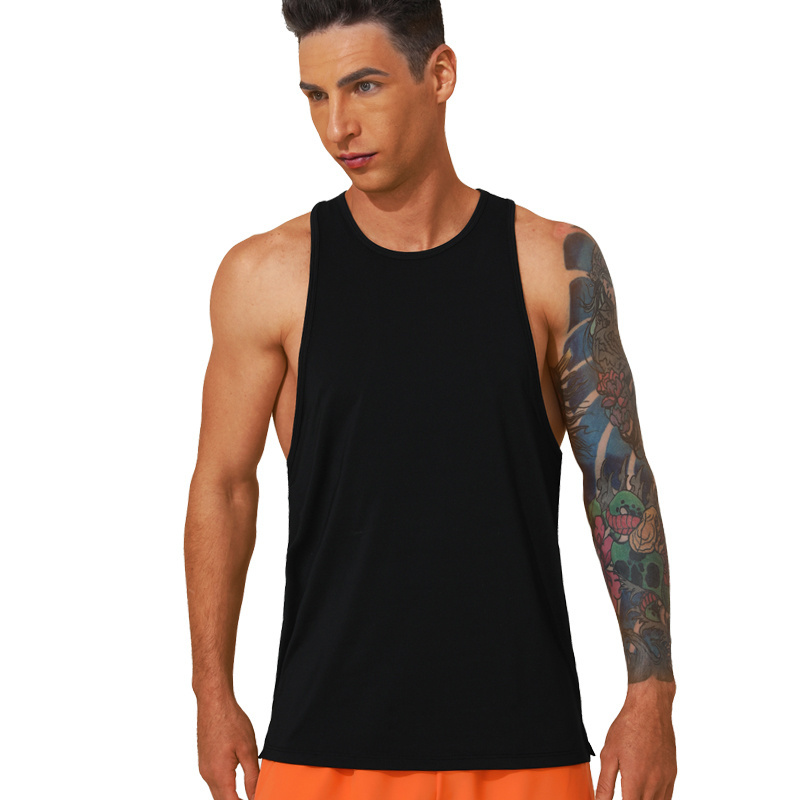 2024 Gym Male Custom Fitness Tank Tops For Men Quick Dry Vest Wholesale Running Clothes Outdoor Sports 100 Polyester Tank Top