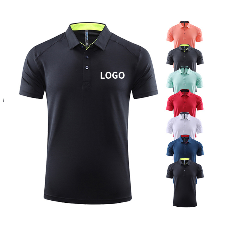 Factory Custom Soft fabric 86% polyester 14% spandex mens golf polo t shirts