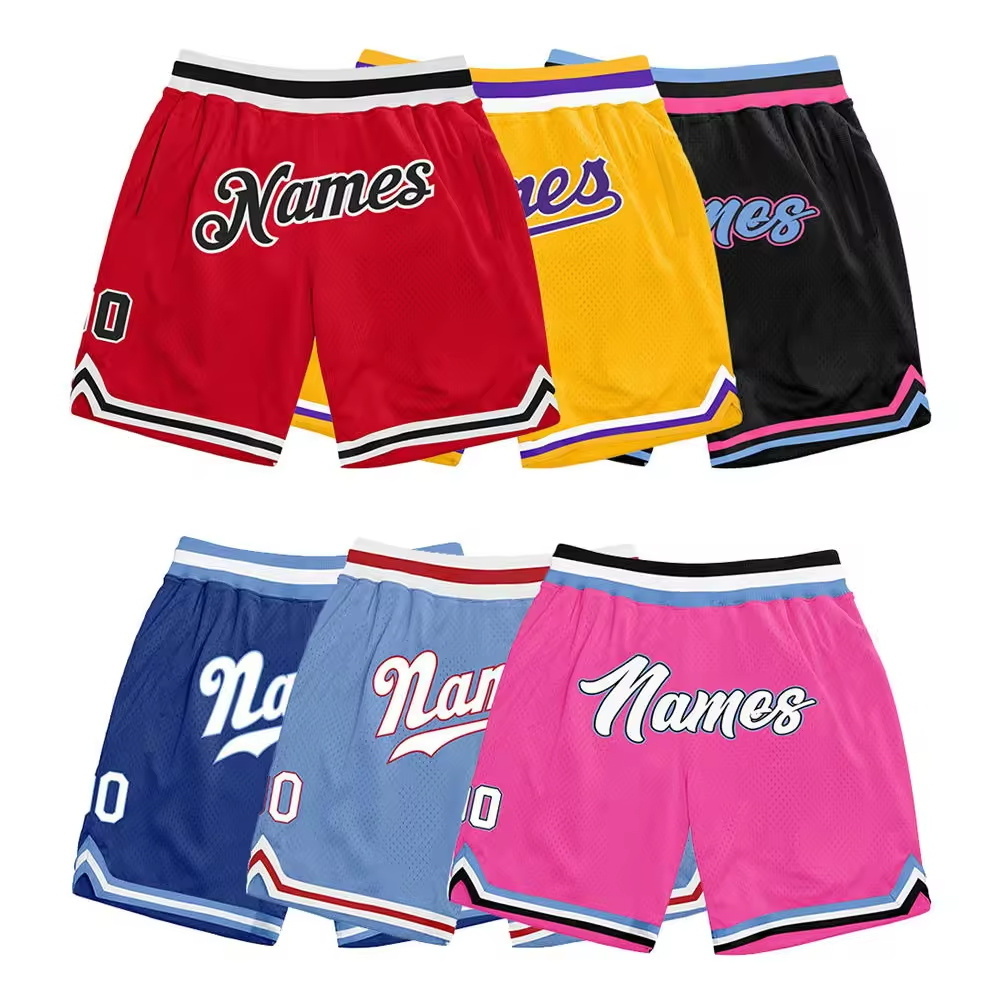 2024 High Quality Wholesale Polyester Classic Printed Embroidered Breathable Mesh Quick Dry Basketball Shorts Sport Shorts