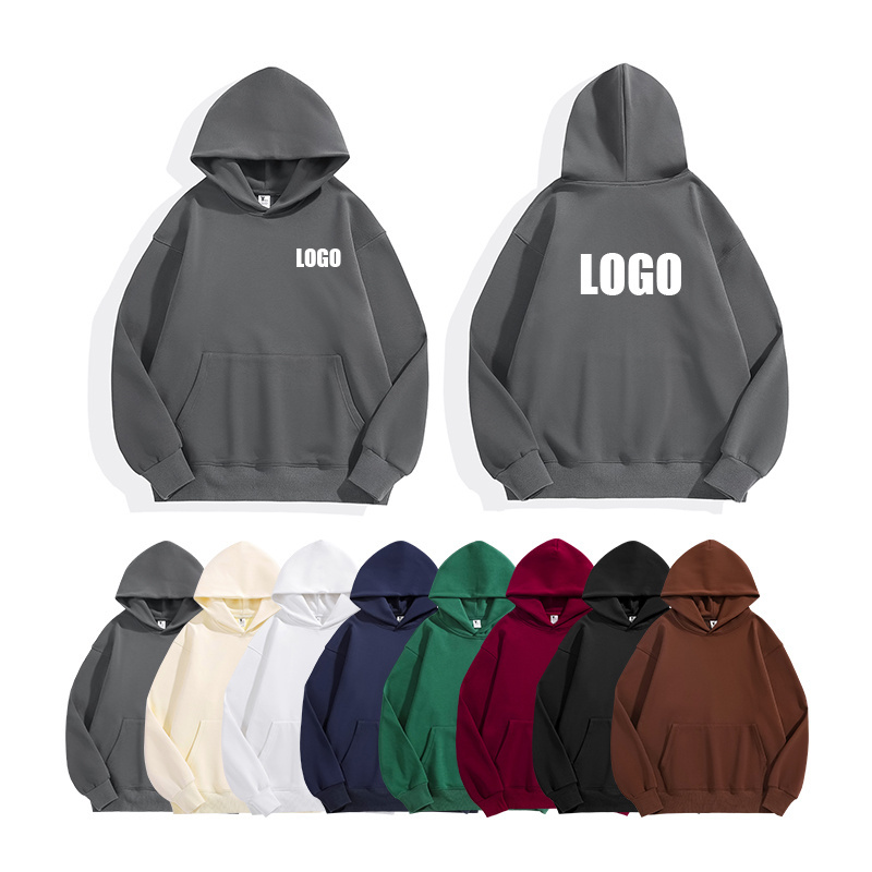 Wholesale Blank 100% Cotton Heavyweight Customized Embroidered Embossed Printed Logo Unisex Fleece Oversized Hoodies Sweatshirts