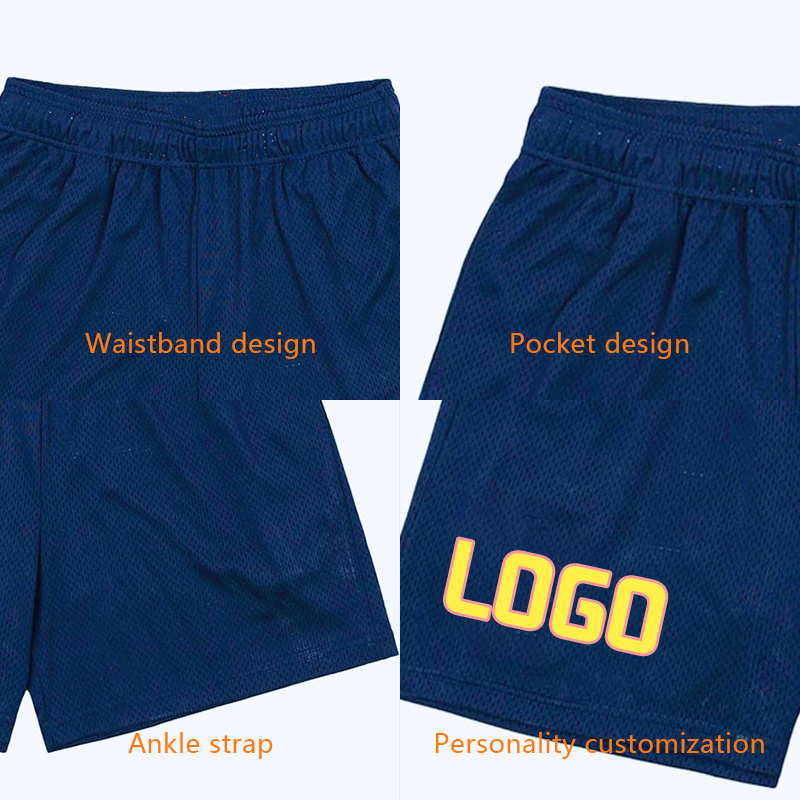 Blank Custom Logo Polyester Gym Mesh Sports Athletic Running Sport Fitness Beach Basketball Jogging Man Loose Shorts