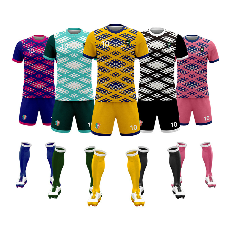 Football Jersey Sets Quick Dry Sublimation Wear For Men's Practice Shirts Custom Sportswear Soccer Team Uniform