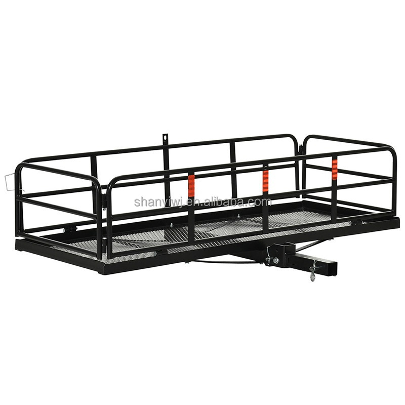 TOOTUFF Folding Cargo Carrier, Hitch mount Luggage Basket With High Side Rails For Truck, SUV, Van, Car,