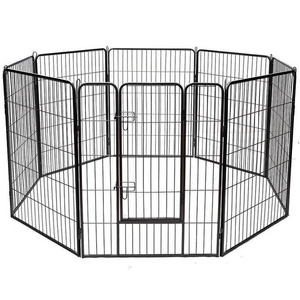 TOOTUFF Dog Playpen 8 Panels X 32" W X 40" H Heavy Duty Dog Pen Exercise Pen Cat Fence with Doors for Large Dogs Outdoor/Indoor