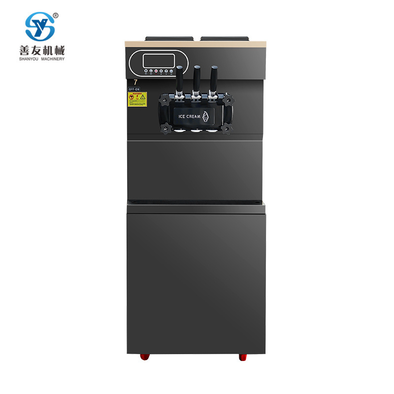 Shanyou hot sale soft ice cream machine 1800w frozen yogurt fruit ice cream vending machine  with pulley