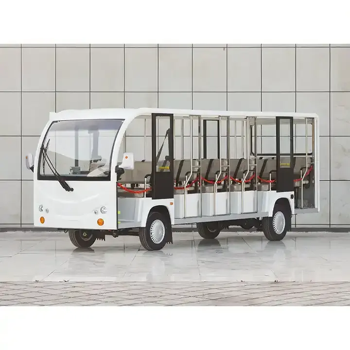 Electric Sightseeing Car 17 Seats Enclosed Body Tourist Car 17 Seaters Electric Mini Shuttle Bus With Ac Conditioner