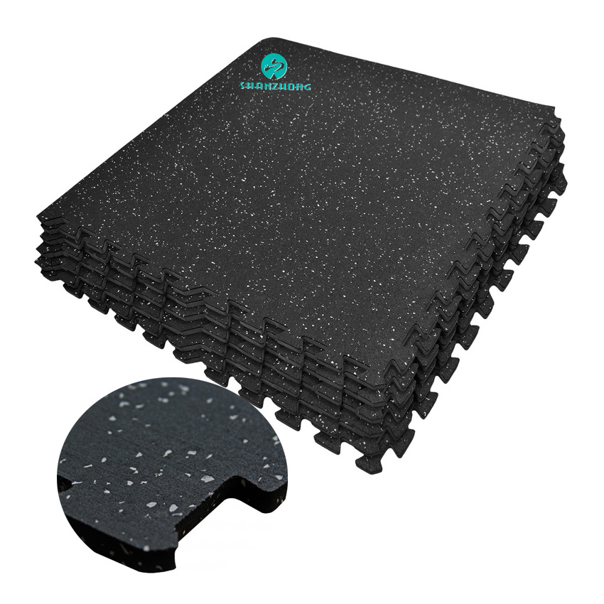 1 M x 1 M Non-slip EPDM Rubber Floor Mat Carpet Tile for Gym  High-Density Interlocking Puzzle Exercise Mat