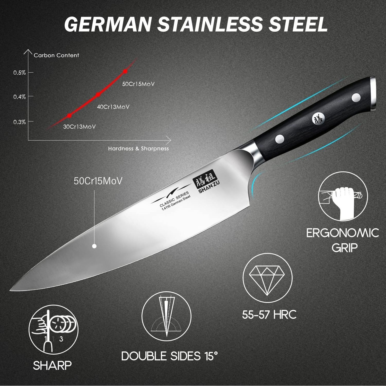 Super sharp chef knife professional cooking German Japanese pakka wood handle Damascus steel laser pattern knife kitchen knives