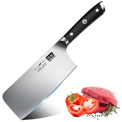 SHAN ZU Kitchen Knife 7 Inch Professional Butcher Cleaver Chef Knife Chopper Chinese Butcher Knife for Home Kitchen & Restaurant