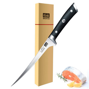 SHAN ZU Profesional German Stainless Steel Razor Sharp Blank Camping Knifes Large Tuna Filleting Japanese Fish Fillet Knife