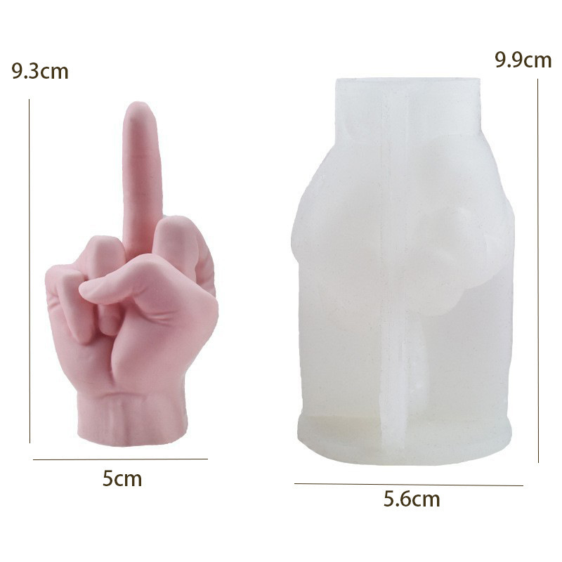 Modeling finger gestures middle finger scented candle silicone mold