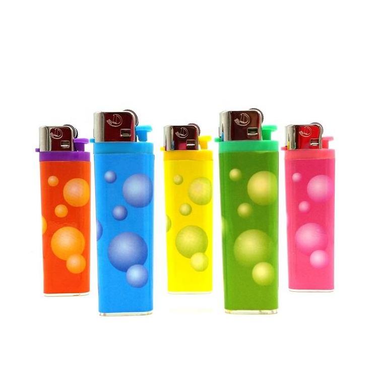 Basic Style Flame Flint Lighters FIve Transparent Colors Disposable Lighter