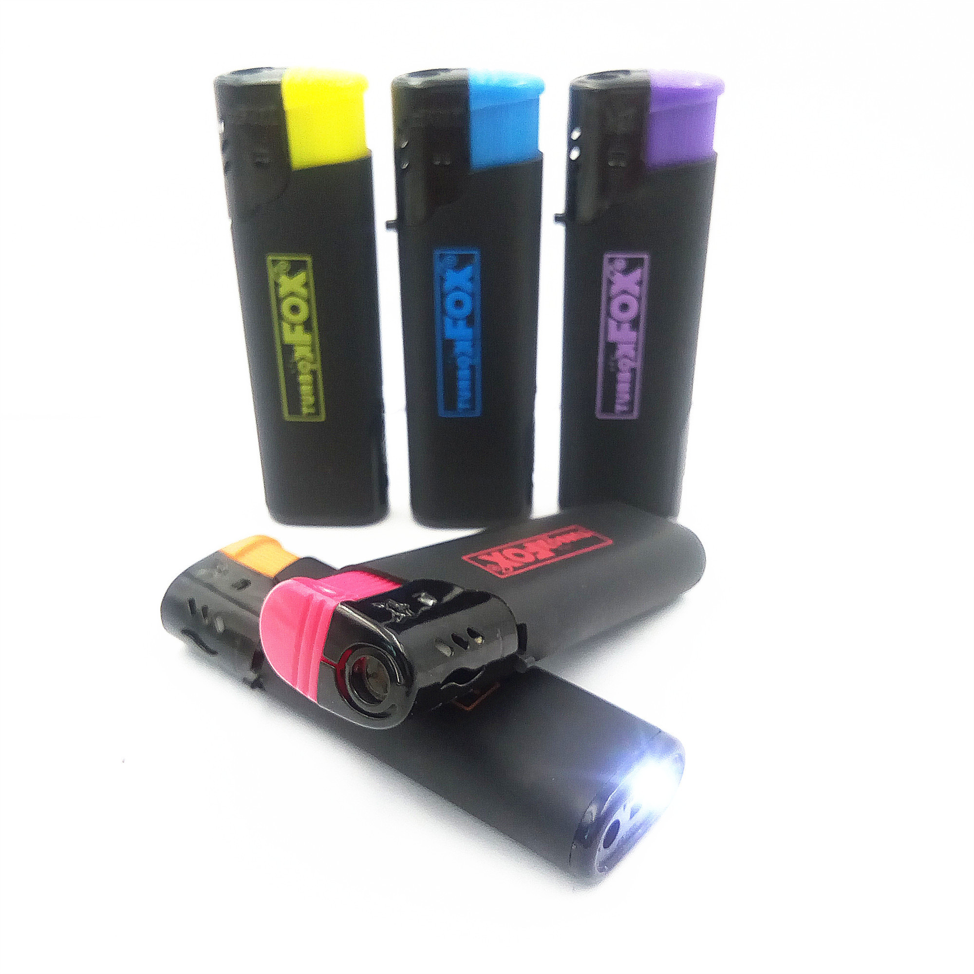 Dongyi  2019 Hot Sale Electronic Plastic Windproof  CR  EUR Standard  lighter with LED   Length 79.5mm - DY-F002