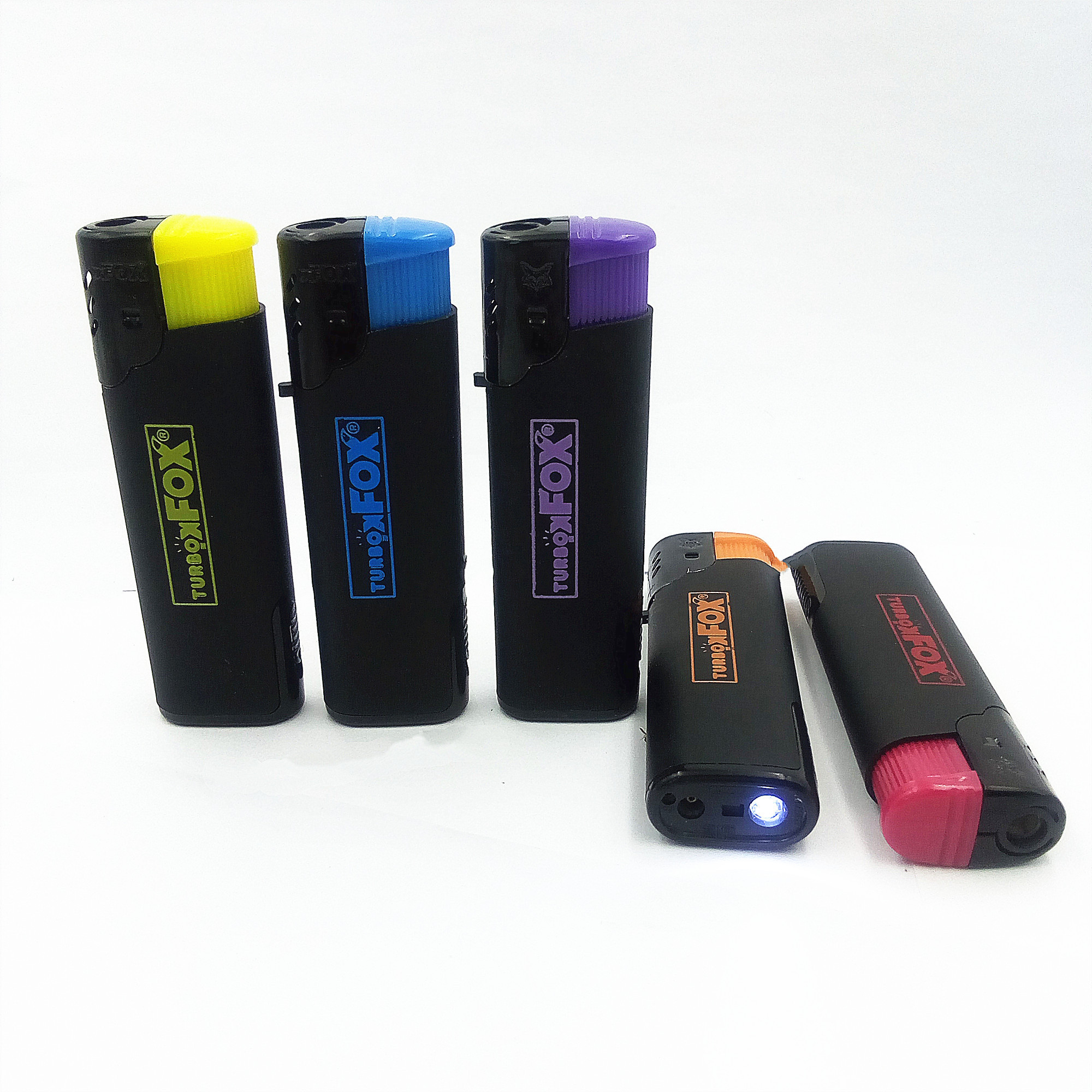 Dongyi  2019 Hot Sale Electronic Plastic Windproof  CR  EUR Standard  lighter with LED   Length 79.5mm - DY-F002