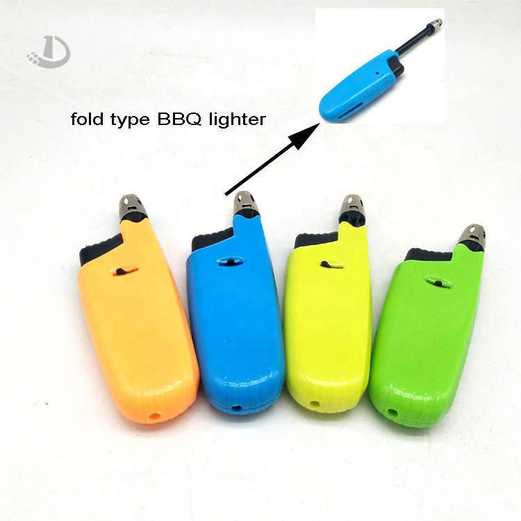 Dongyi Top Sale Fold Type BBQ  Electronic Gas Lighter Custom Mini Stretchable Camping Kitchen Lighter