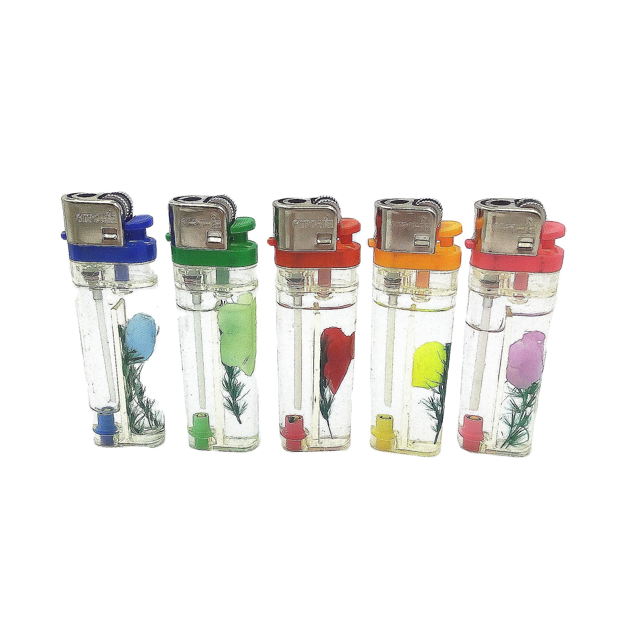 Basic Style Flame Flint Lighters FIve Transparent Colors Disposable Lighter