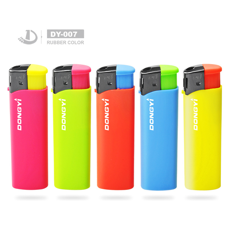 Rubber Color Bulk Briquet Plastic Lighters Disposable Pipe Kitchen Lighters