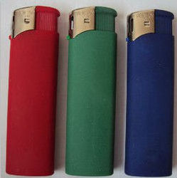 Rubber Color Bulk Briquet Plastic Lighters Disposable Pipe Kitchen Lighters