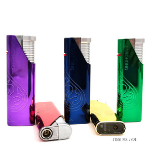 Dongyi  2023 Hot Sale Electronic Plastic Windproof  metal shell torch  lighter big size 259 model