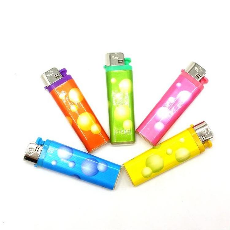 Basic Style Flame Flint Lighters FIve Transparent Colors Disposable Lighter