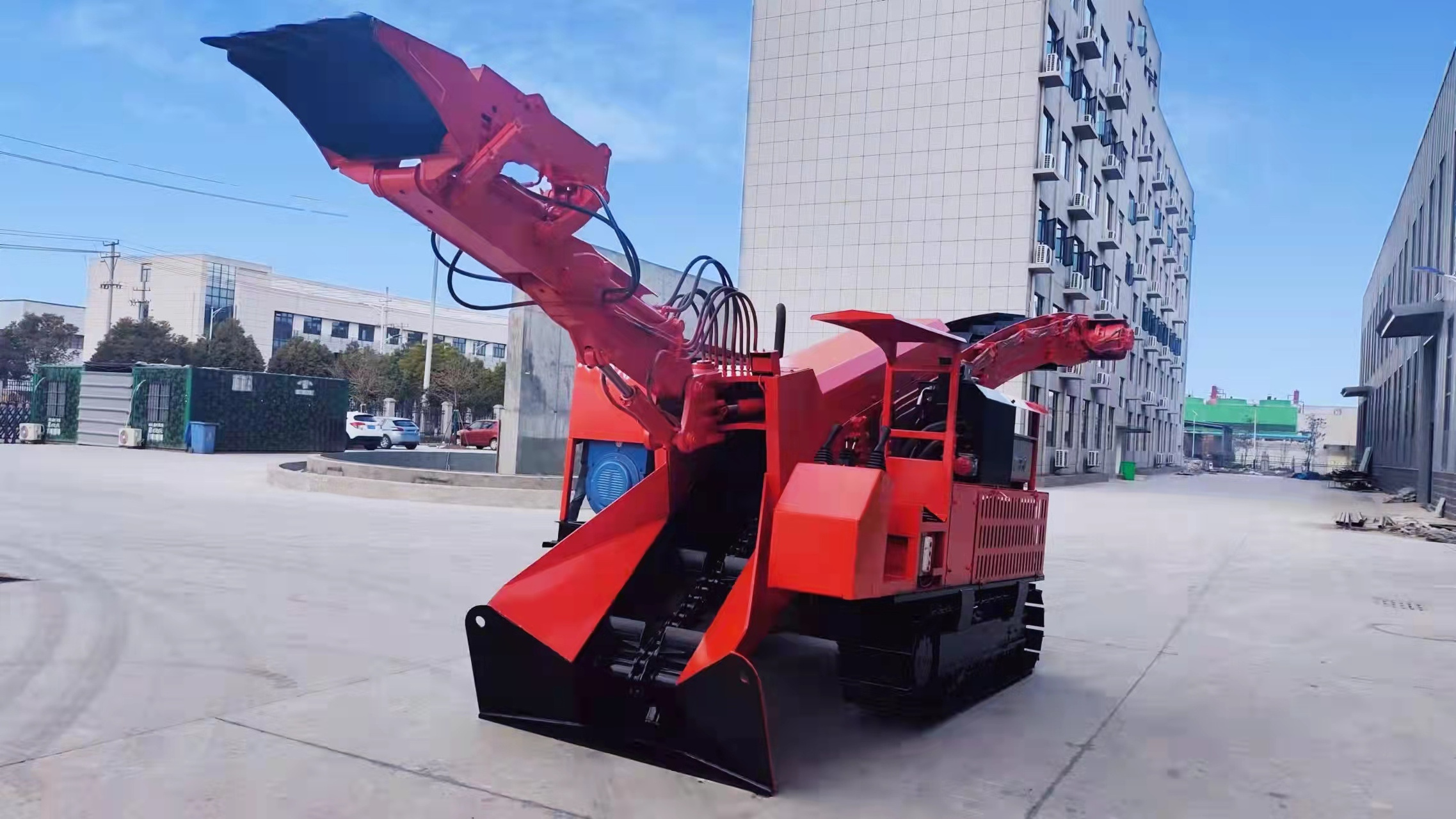 chain and belt conveyor crawler mucking loader machine, ZWY-80T Crawler Scraper coal mine with slag raking machine