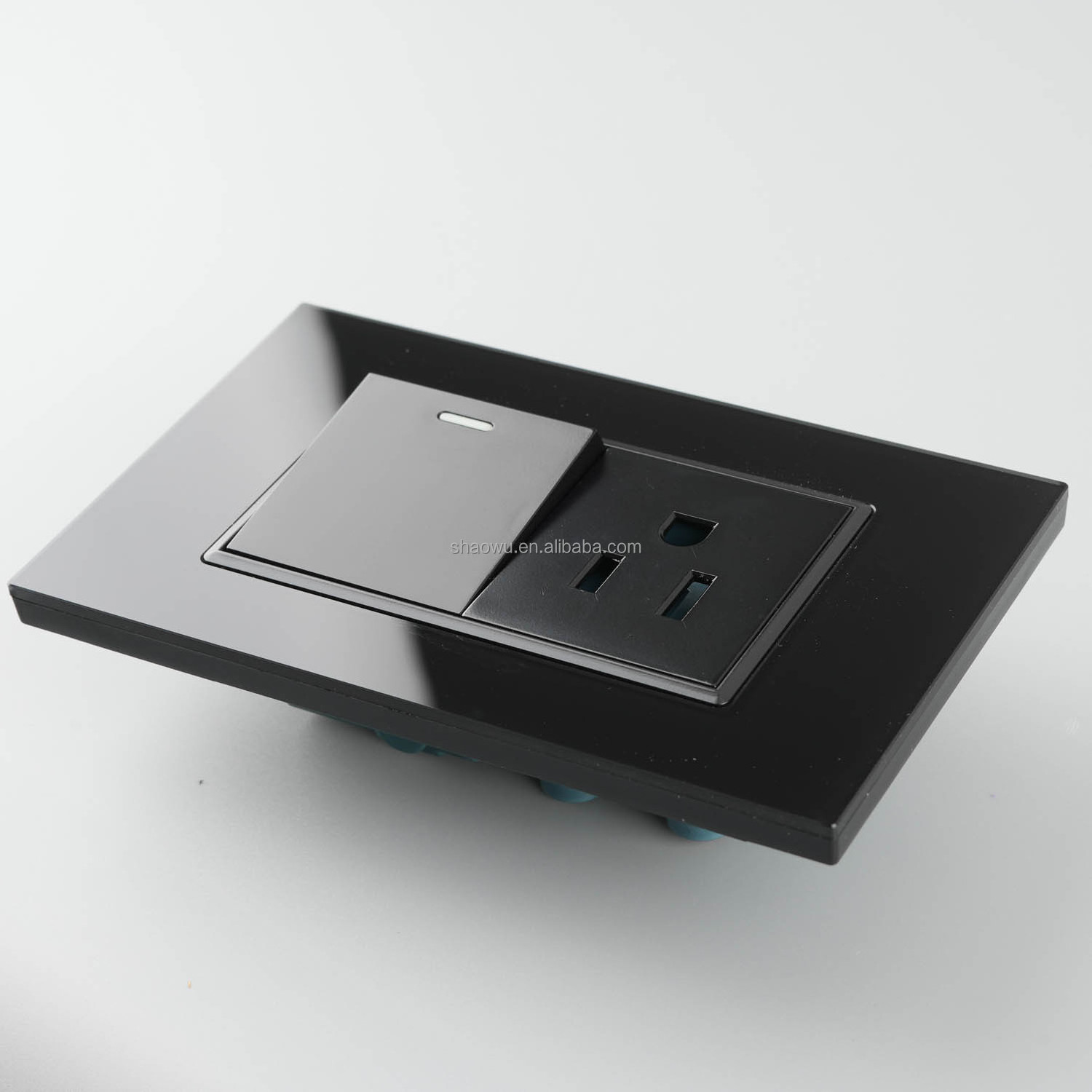 modern luxury black glass acrylic us nom American wall outlet sockets and switches electrical