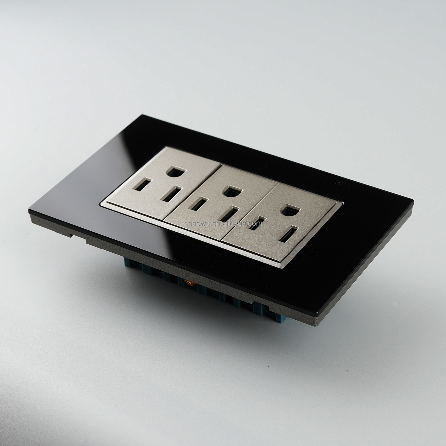 modern luxury black glass acrylic us nom American wall outlet sockets and switches electrical