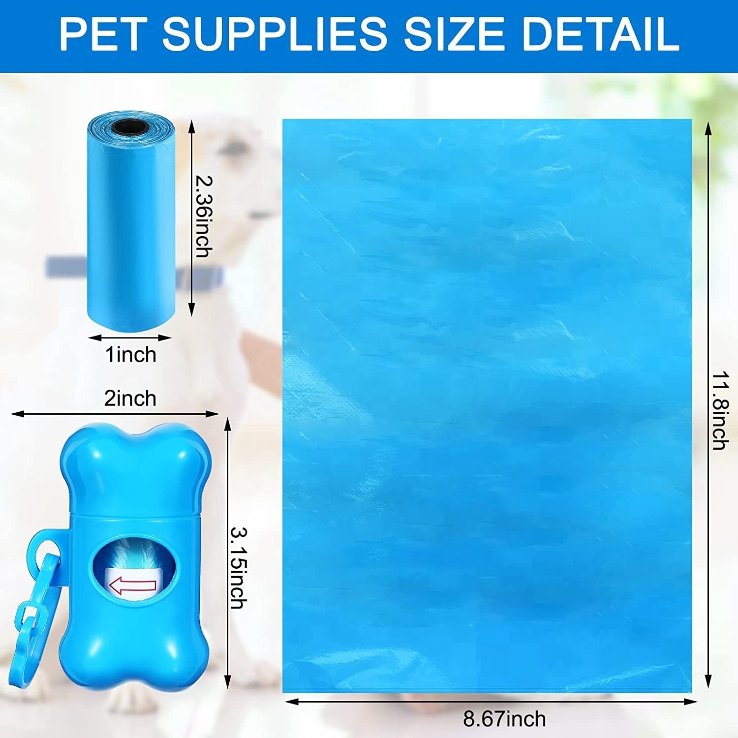 Pet Waste Bags Doggie Poop Bags Dispenser for Home Outdoor Puppy Walking and Travel Dog Poop Bags