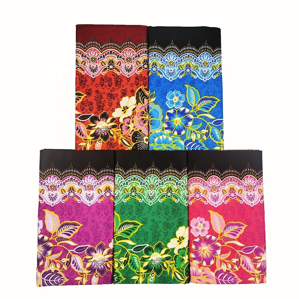 100% polyester print fabric Wholesale sarong Indonesia New desgin southeast Asia sarong lungi