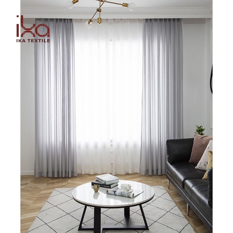 Nordic Modern Simple Plain Fishbone Pattern White Turkish Mesh CheapJacquard Fabric Sheer Curtains