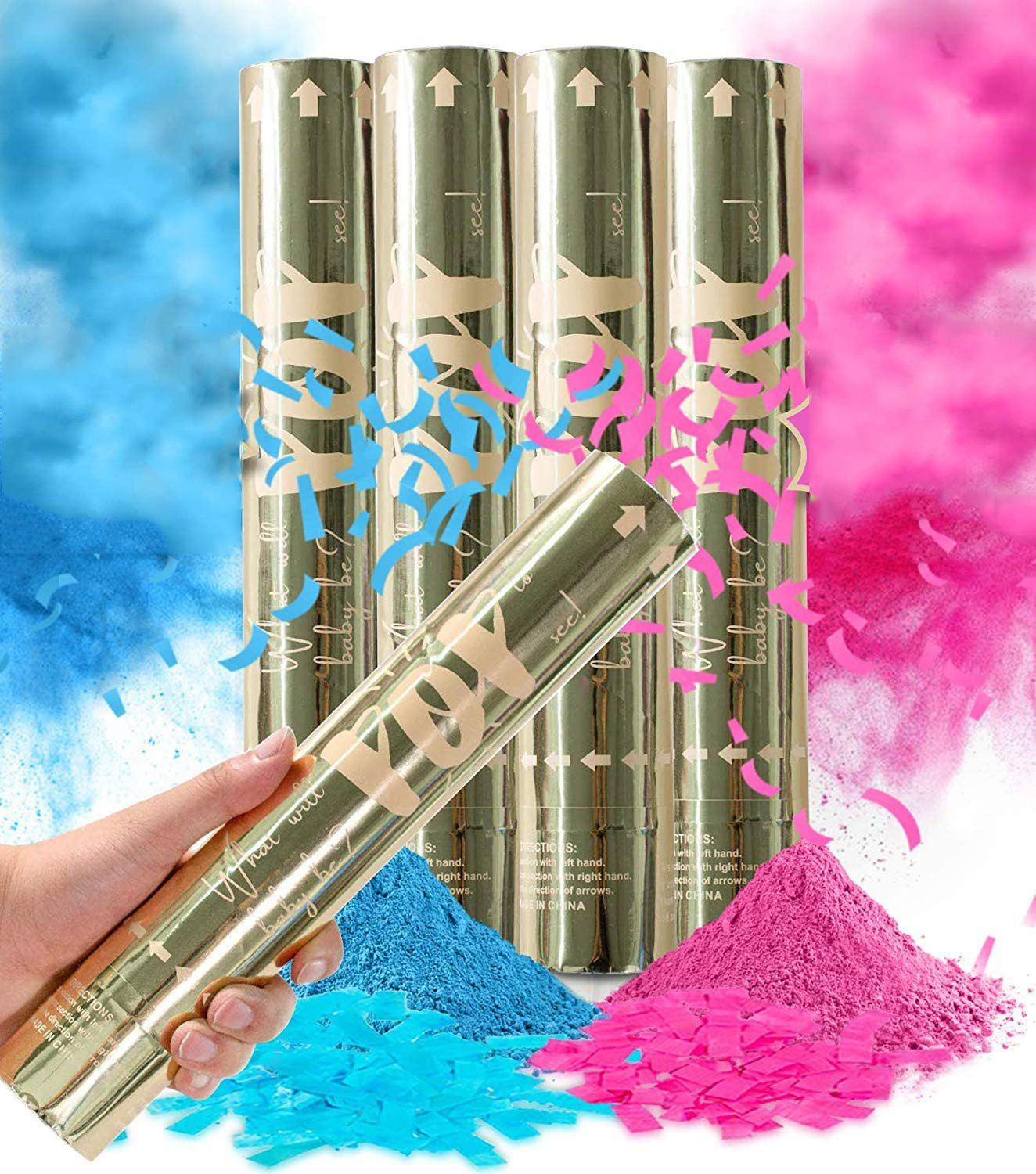 Hot sells 100% biodegradable confetti powder cannon Gender Reveal party cannon