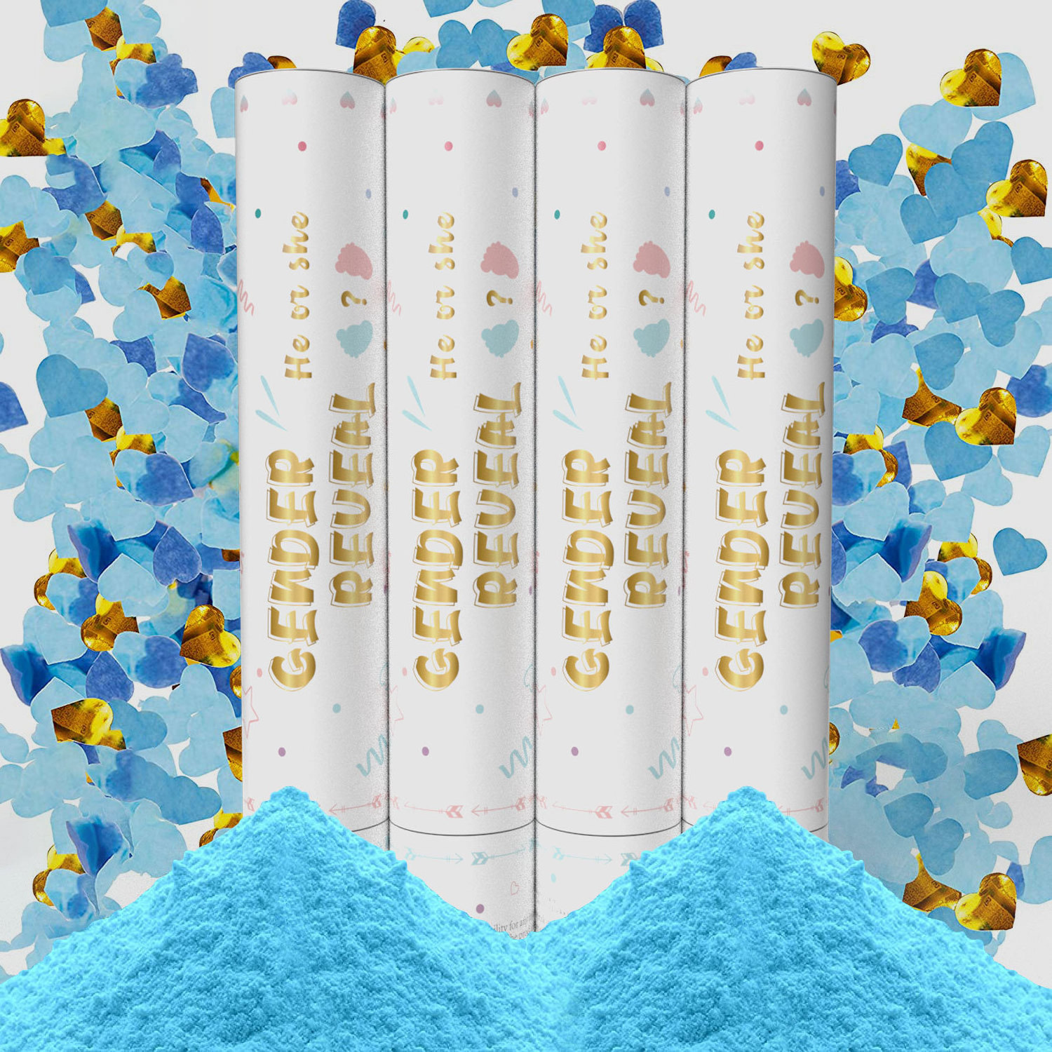 Pink or Blue Confetti  Poppers Gender Reveal Powder  Cannon