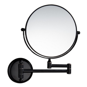 Aquacubic Oil Rubbed Bronze Hotel Wall Mounted Extendable Cosmetic Folding Round Magnifying Makeup Mirror