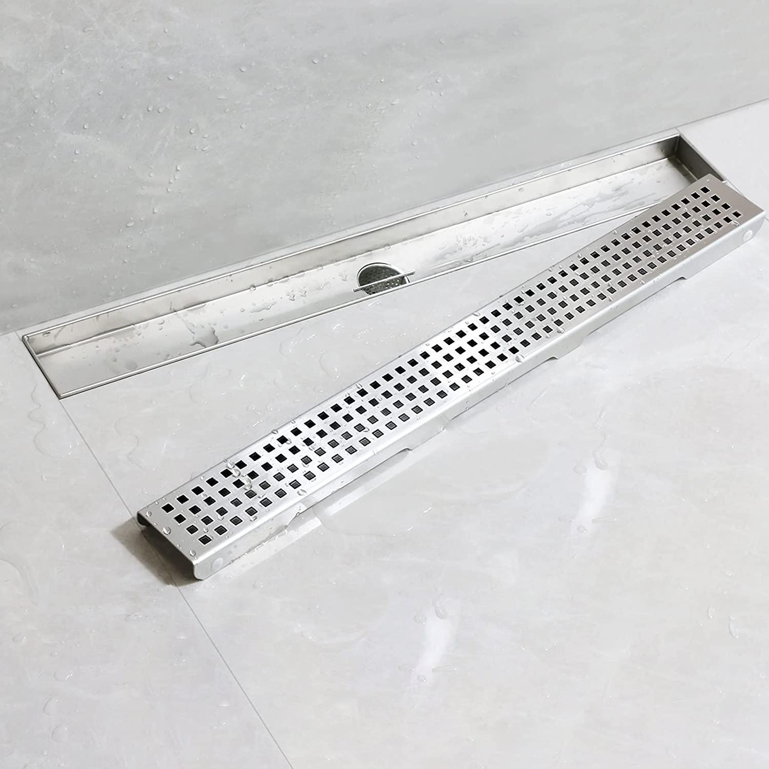 Bathroom SUS304 shower linear floor drain cover anti odor stainless steel bathroom long floor drain