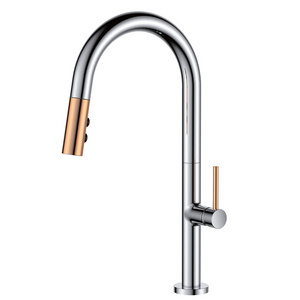 Aquacubic CUPC CE Certified High End Lead-free Brass Polished Chrome Gold Pull Down Kitchen Tap Faucet