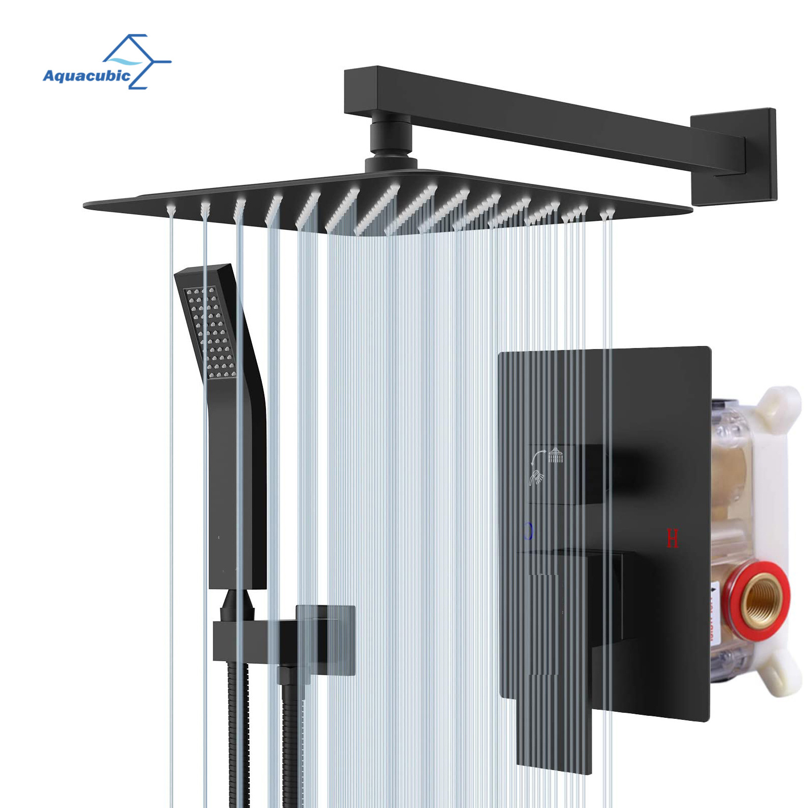 China Factory Manufacturer Hot And Cold Wall Mounted Rain Concealed Faucet Shower Set with Handheld Shower