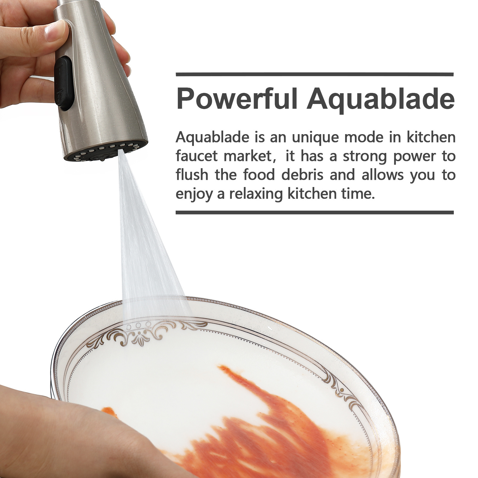 Aquacubic CUPC Certified Pull Down Magnetic Docking Sprayer Kitchen Faucet for sink