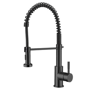 Aquacubic cUPC Certified Leadfree Brass Pull Down Spring Kitchen Faucet with Dual Function Sprayhead