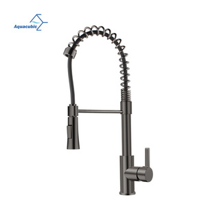 High Quality cUPC Kaiping factory gunmetal black Brass kitchen faucet with pull down sprayer