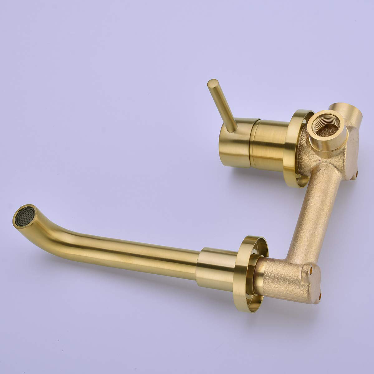 Aquacubic hot selling Brushed Gold Wall Mount Brass Bathroom Basin Faucet