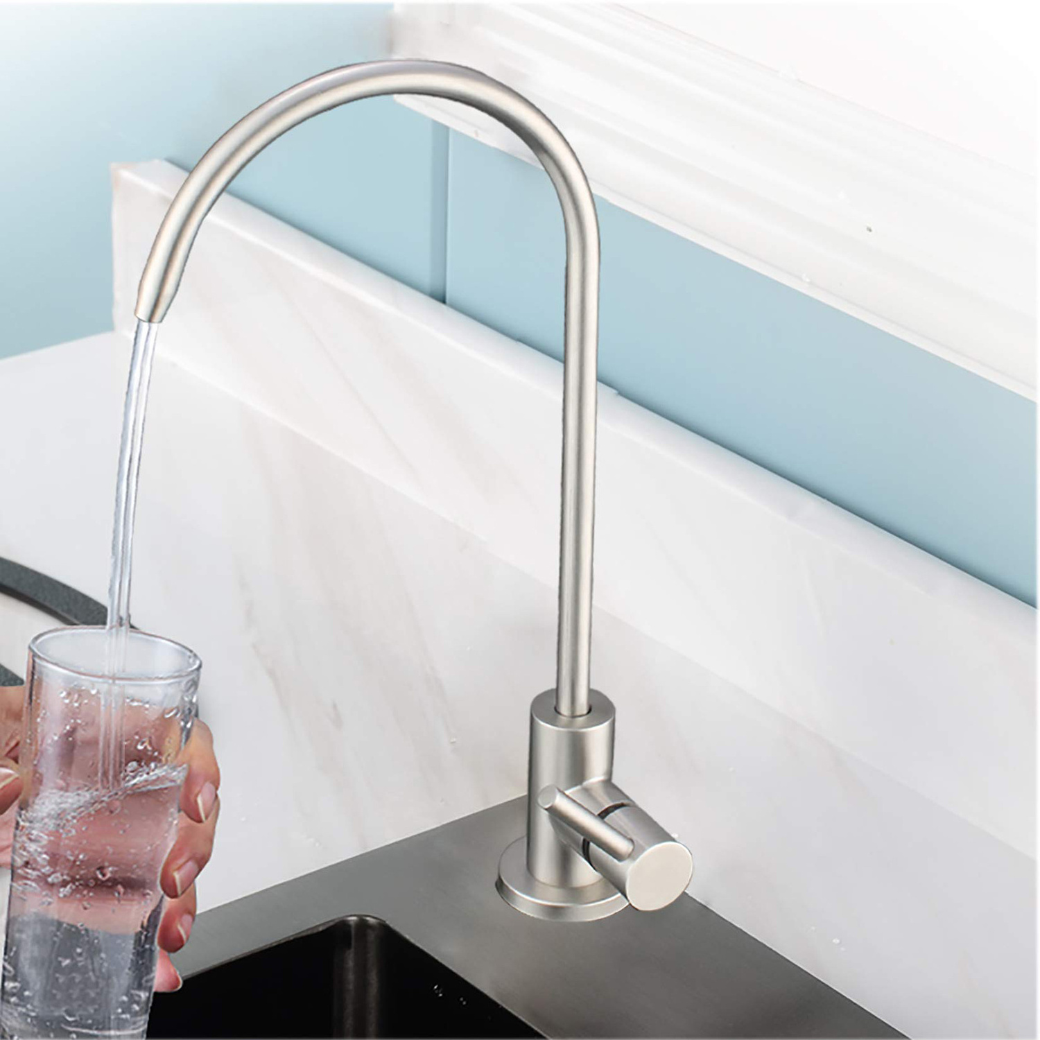 Commercial Water Filtration Faucet for Under Sink Water Filter System Kitchen Bar Sink Drinking Water Faucet