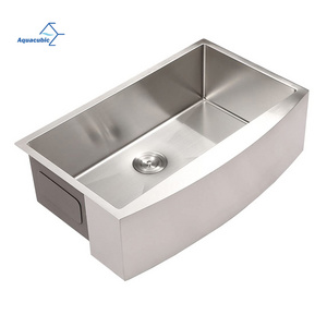 Aquacubic CUPC 33 inch large Farmhouse Handmade Stainless Steel Apron Front Kitchen Sink