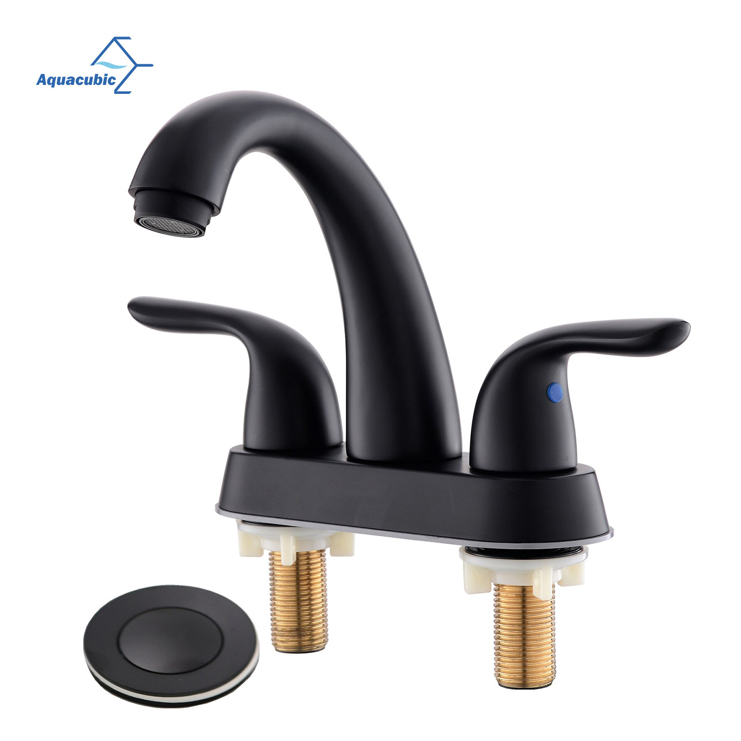 China Factory 4 inch Matte Black Two handle Basin Centerset Deck Mounted Lavatory Bathroom Faucet