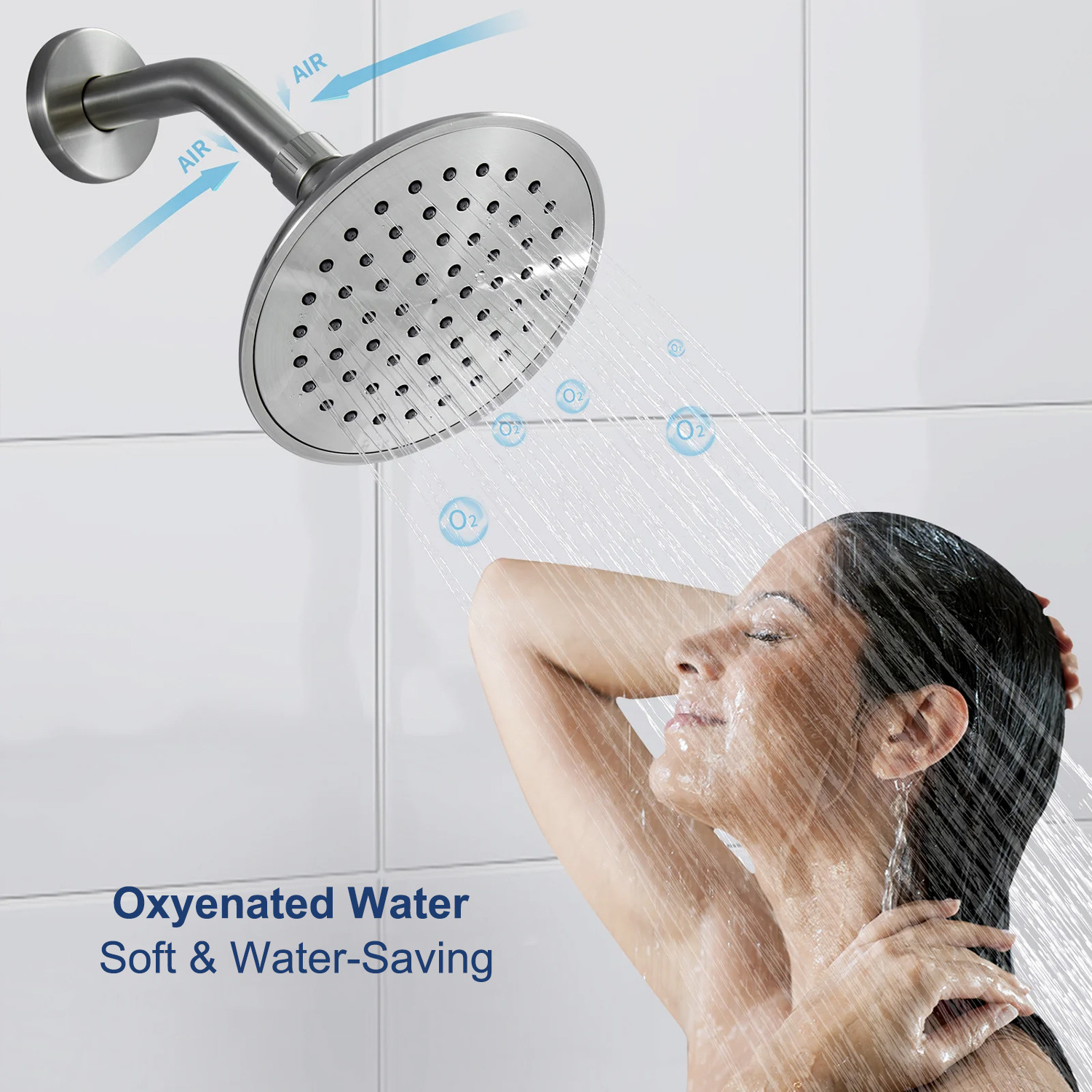 Ready to Ship Brushed Nickel Stainless Steel Bathroom Shower Faucet with Rough-in Valve