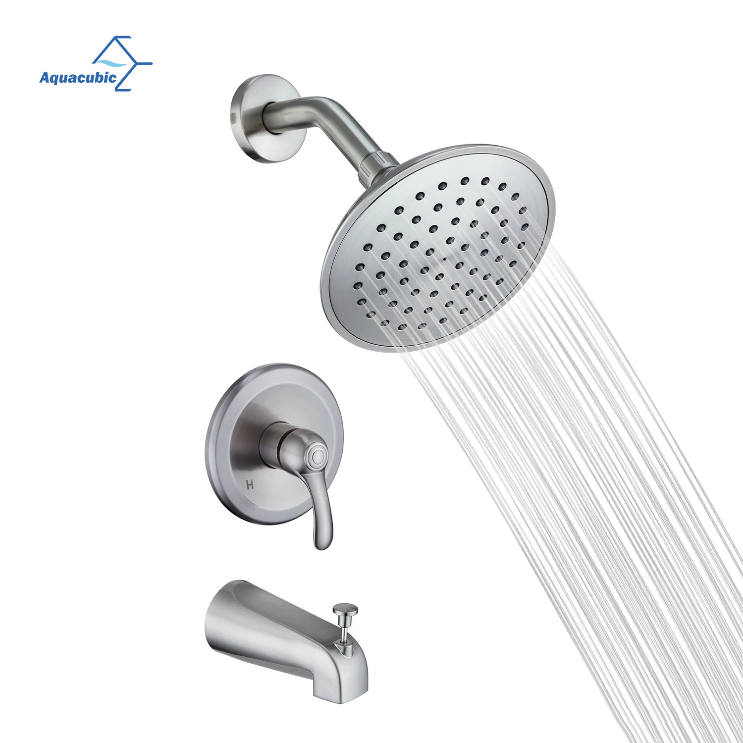 Ready to Ship Brushed Nickel Stainless Steel Bathroom Shower Faucet with Rough-in Valve