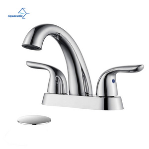 Ready to Ship Bathroom Sink Faucet 4 inch 2 Handle Widespread Sink Faucet 2 Hole for Vanity Lavatory Restroom